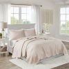 3 Piece Reversible Scalloped Edge Quilt Set Blush King/Cal King