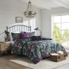 5 Piece Comforter Set Black Full/Queen