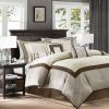 7 Piece Comforter Set Taupe/Brown King