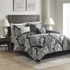 7 Piece Cotton Printed Comforter Set Black King