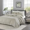 3 Piece Quilt Set Cream King/Cal King