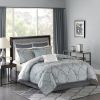 12 Piece Comforter Set with Cotton Bed Sheets Blue Cal King