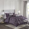 7 Piece Tufted Comforter Set Plum King