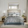 12 Piece Comforter Set with Cotton Bed Sheets Teal Cal King