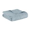 Oversized Quilted Throw with Scalloped Edges Blue 60x72"