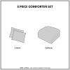 3 Piece Tufted Cotton Chenille Damask Comforter Set Off-White Full/Queen