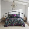 5 Piece Comforter Set Black Full/Queen