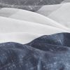 Stripe Comforter Set with Bed Sheets Blue/Grey Cal King