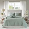 3 Piece Reversible Scalloped Edge Quilt Set Seafoam King/Cal King
