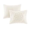 2 Piece Cotton Chenille Comforter Set Off-White Twin/Twin XL