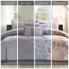 Printed Cotton Sateen Comforter Set Grey/Peach Twin/Twin XL