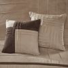 7 Piece Faux Suede Comforter Set Beige Cal King