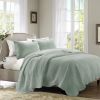 3 Piece Reversible Scalloped Edge Quilt Set Seafoam King/Cal King
