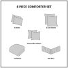 8 Piece Embroidered Comforter Set Navy King
