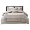 7 Piece Chenille Jacquard Comforter Set Taupe King