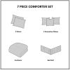 7 PC Pieced Faux Suede Comforter Set Black Full
