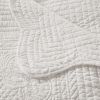 Oversized Quilted Throw with Scalloped Edges White 60x72"