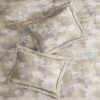 7 Piece Textured Cotton Blend Comforter Set Gray Queen