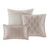 7 Piece Chenille Jacquard Comforter Set Taupe King