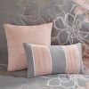 Printed Cotton Sateen Comforter Set Grey/Peach Twin/Twin XL