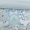 8 Piece Cotton Floral Printed Reversible Comforter Set Blue Cal King