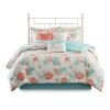 7 Piece Cotton Sateen Comforter Set Coral Queen