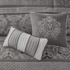 7 Piece Jacquard Comforter Set Grey Queen