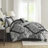 7 Piece Cotton Printed Comforter Set Black King