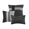 7 Piece Faux Suede Comforter Set Black Cal King