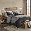 7 Piece Faux Suede Comforter Set Grey Queen