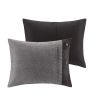 7 Piece Faux Suede Comforter Set Grey Queen